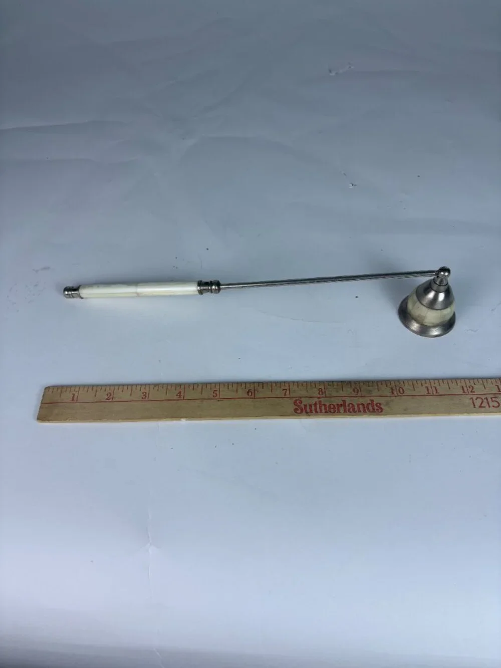 Vintage Mother of Pearl & Silver Tone Candle Snuffer